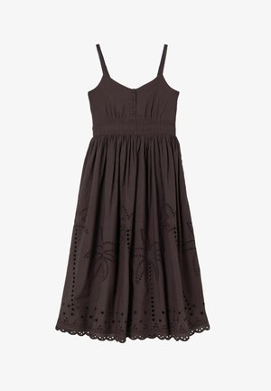 FatFace, REGULAR FIT - EMBROIDERED MIDI DRESS . - Day dress - chocolate brown