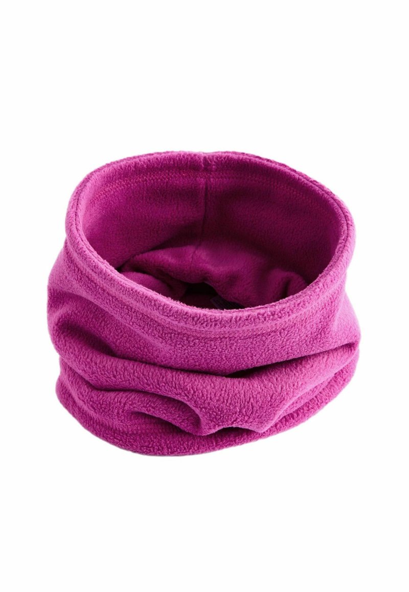 Fleece halsvärmare i klarröd med en mjuk, texturerad yta och en loopad design, som ger komfort och värme.