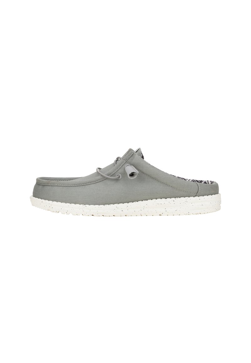 HEYDUDE WALLY SLIP STRETCH CANVAS - SLIP-ONS - Ciabattine - grey