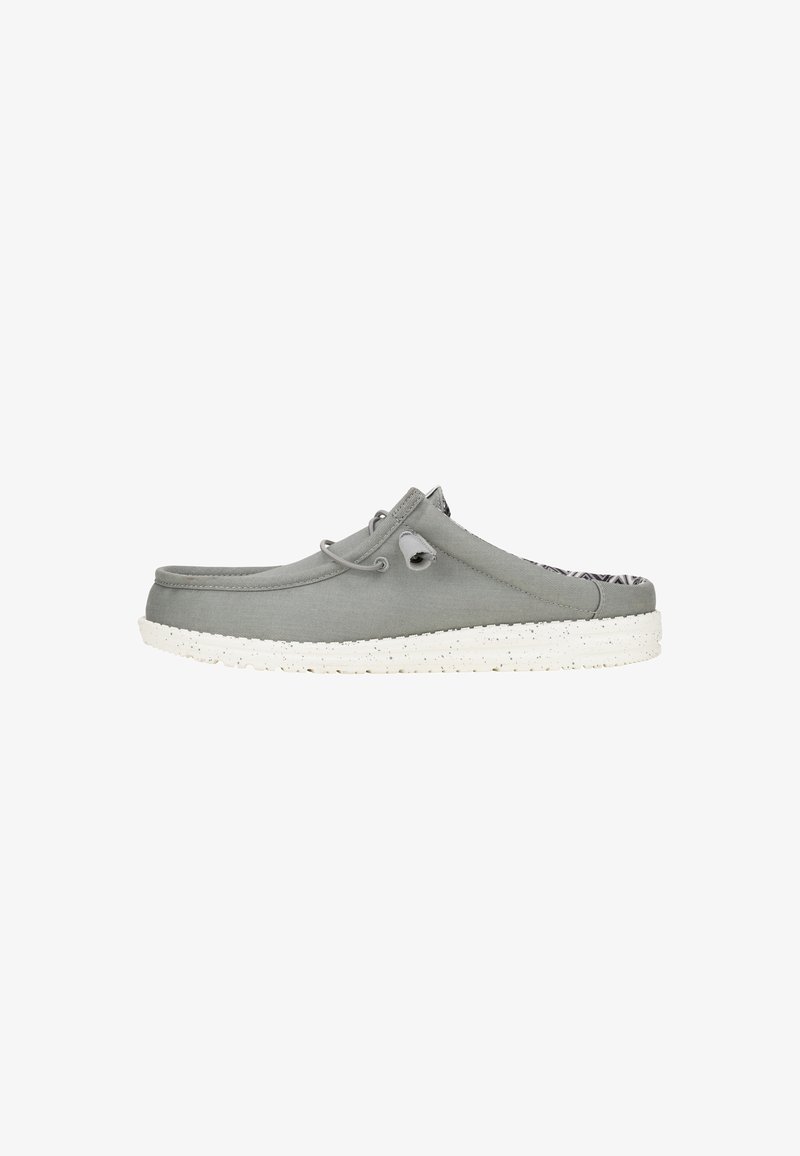 HEYDUDE WALLY SLIP STRETCH CANVAS - SLIP-ONS - Pantolette flach - grey