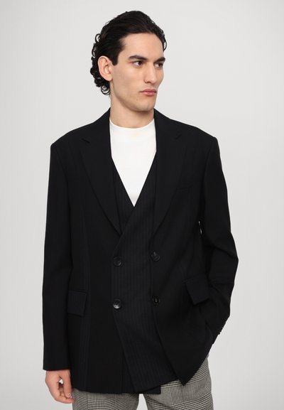 Feng Chen Wang DECONSTRUCTION PATCHWORK UNISEX - Blazer - black