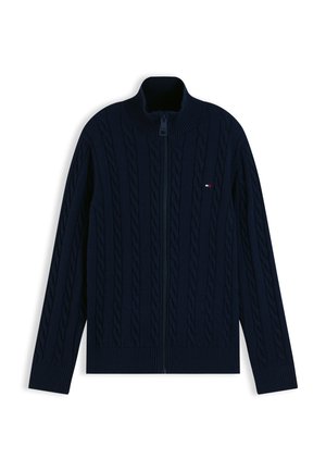 Tommy Hilfiger, COTTON CABLE FULL ZIP - Cardigan - dark blue