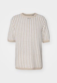 ONSCHARLES CROCHET KNIT LIFE CREW - T-shirt imprimé - beige
