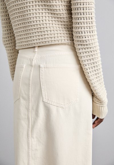 rag & bone AVERY SKIRT - Denim skirt - ecru