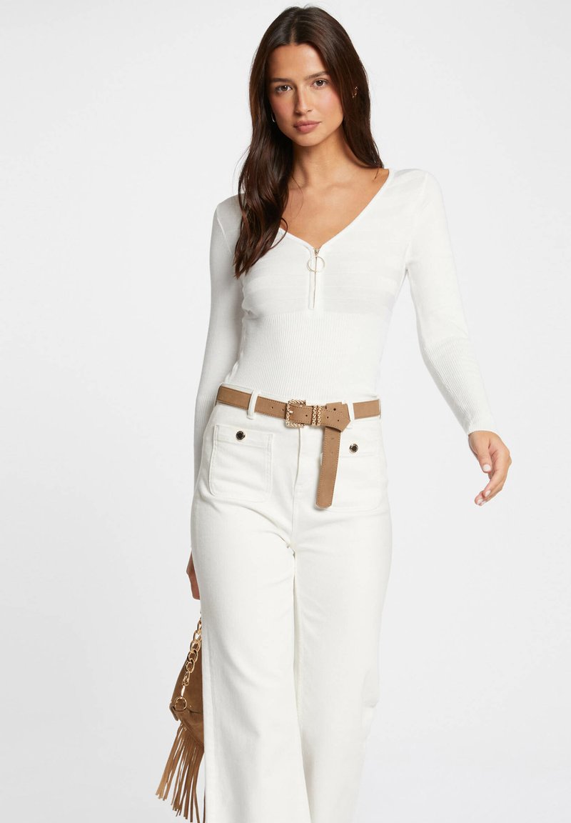 Morgan LONG-SLEEVED WITH ZIPPED DETAIL - Maglione - ecru
