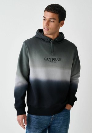 DIP DYE OVERHEAD  - Kapuzenpullover - black white embroidery
