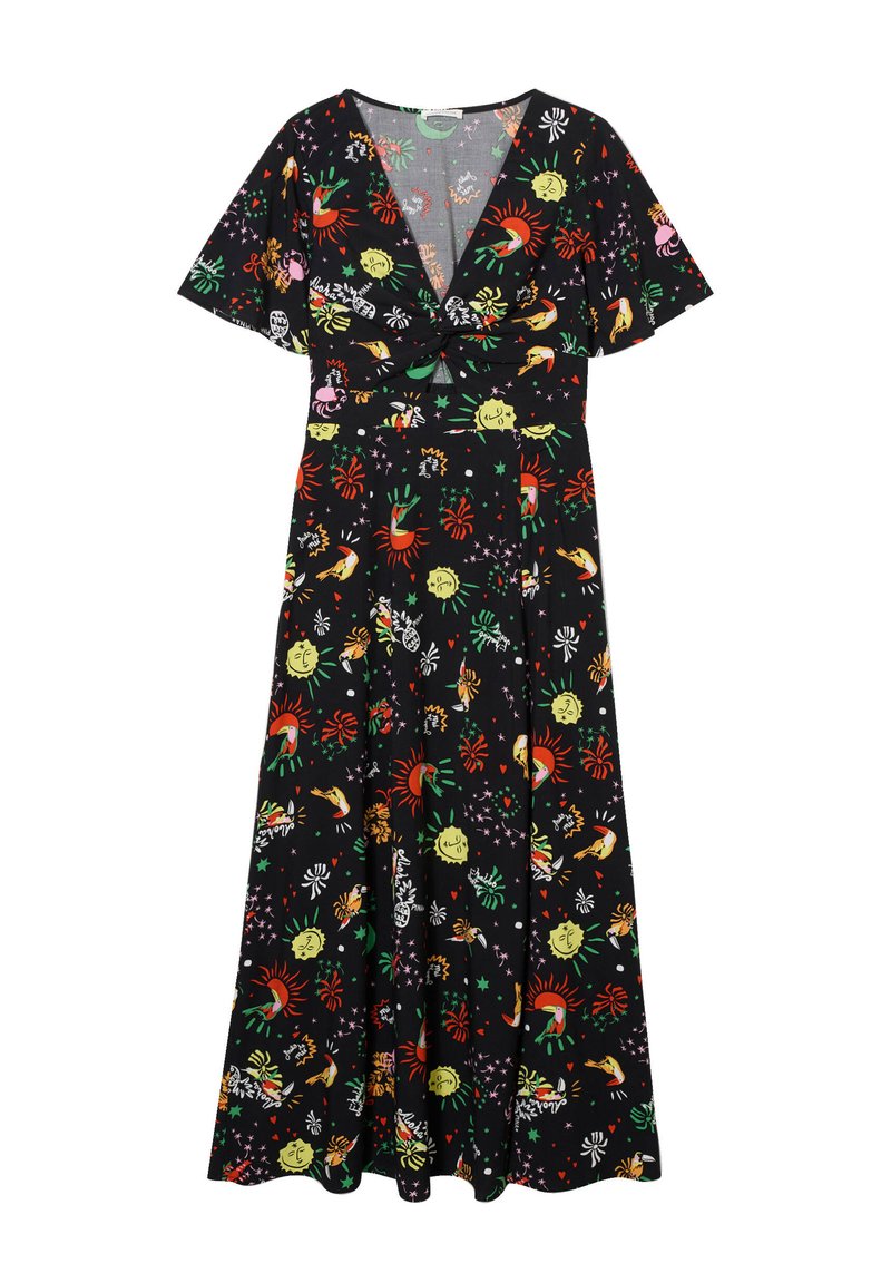 Cache Cache LANGES A-LINIEN MIT GEDREHTEM KRAGEN - Vestido largo - noir ...