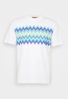 SHORT SLEEVE T-SHIRT - Doplnky na pláž - white/blue/green