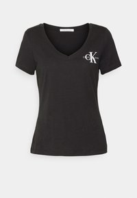 MONOLOGO V NECK TEE - Potiskana majica - ck black