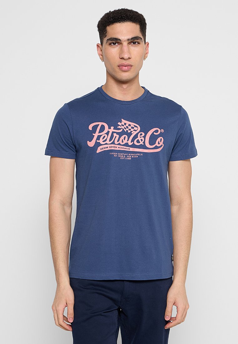 Petrol Industries T-shirt print zwart denim/blackdenim