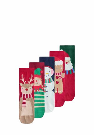 RICH CHRISTMAS ELF ANKLE 5 PACK - Zeķes - red and blue