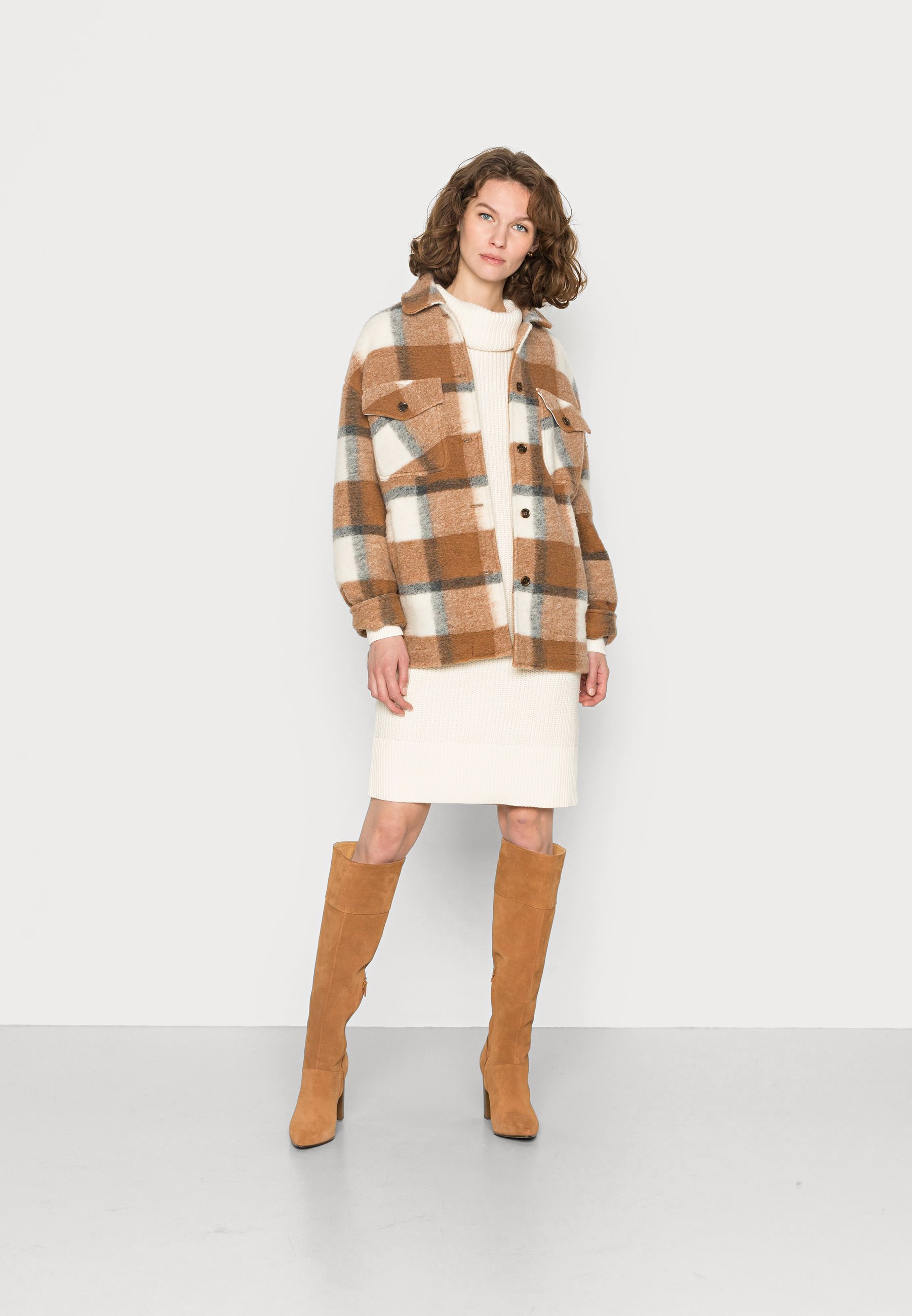 checkered jumper dress