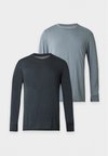 LONG SLEEVE CREW NECK 2 PACK - Потник - carbon heather