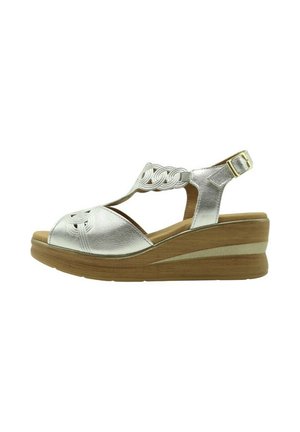 Sandalias con plataforma - plateado