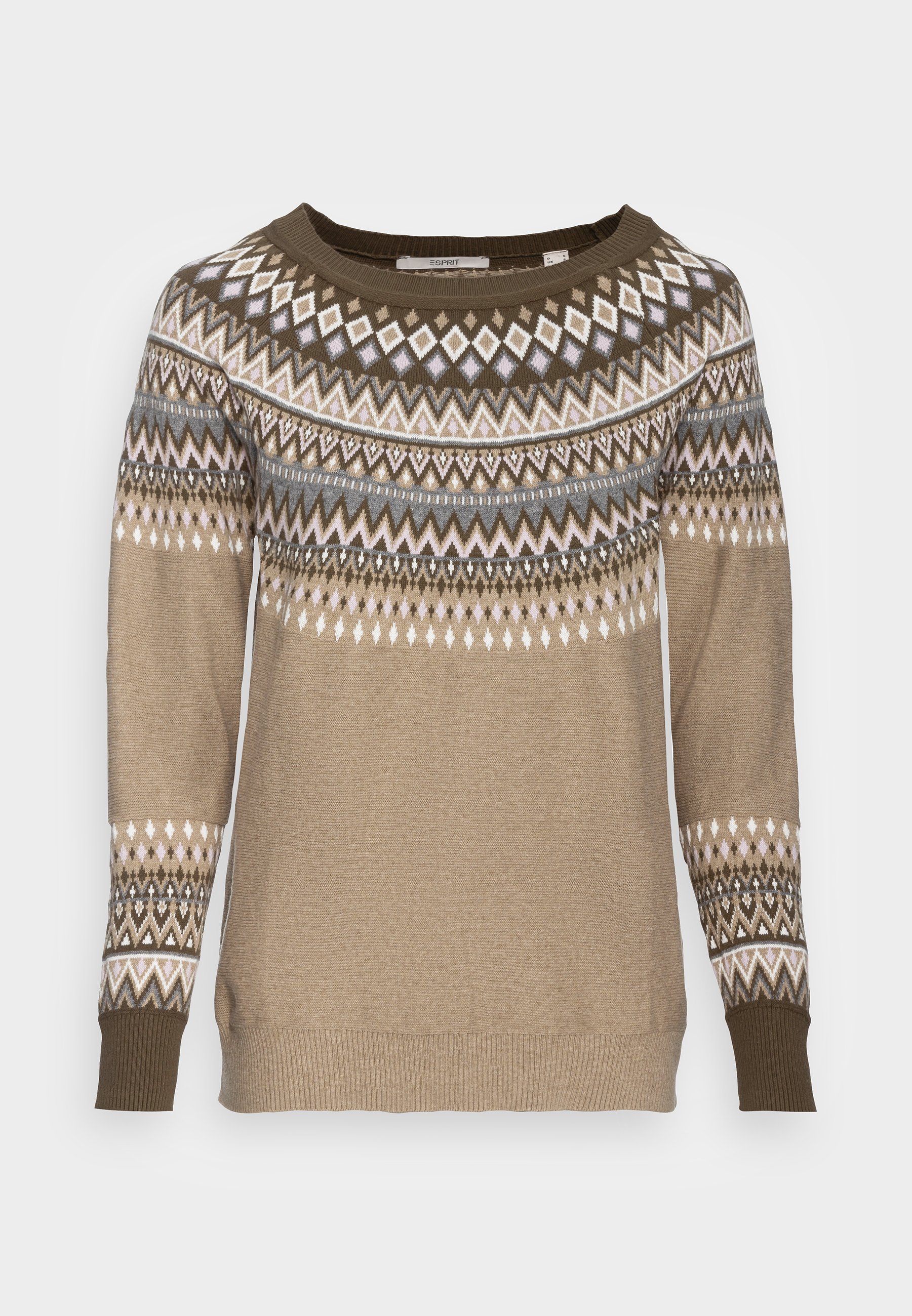 Esprit F SUS JACQUARD - Trui - pale khaki/kaki - Zalando.nl