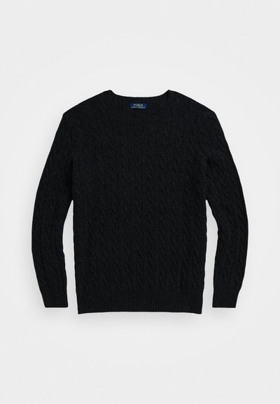 Polo Ralph Lauren Big & Tall CABLE KNIT WOOL CASHMERE JUMPER - Jersey de punto - dark granite heather