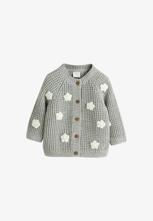 Next, REGULAR FIT - Cardigan - grey crochet flowers