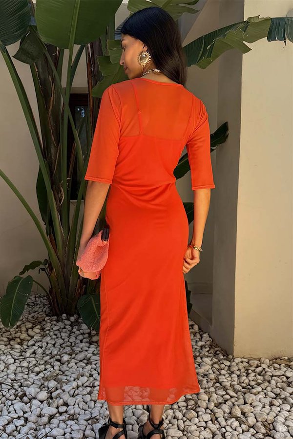 SOL IZZY DRESS - Maxi dress - orange4