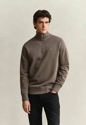 GANT, REG SHIELD HALF ZIP SWEAT - Sweatshirt - faded taupe