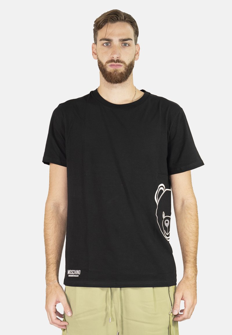 Moschino T-shirt neonato con patch orsetto giallo
