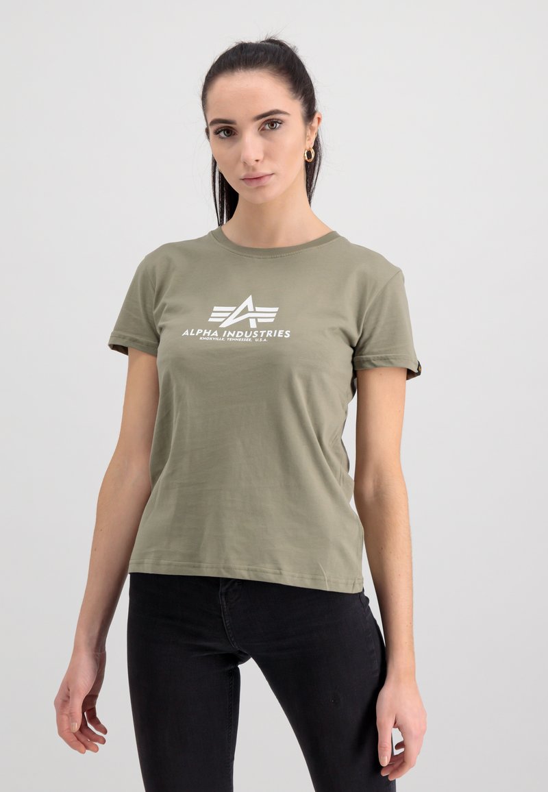 Alpha Industries NEW BASIC - Camiseta estampada - olive