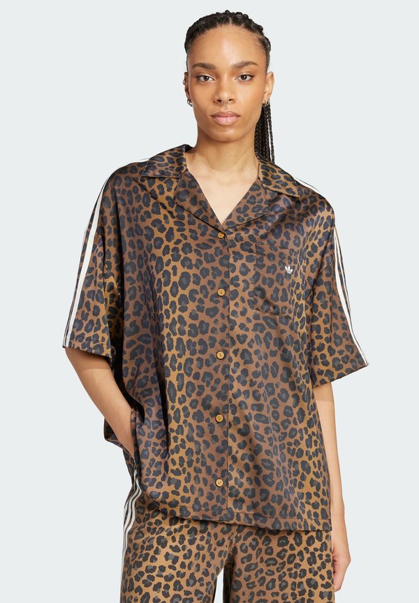 LEO PRINT SATIN - Button-down blouse - multicolor bronze strata