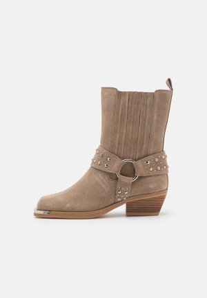 Cowboy- / bikerstøvlette - beige