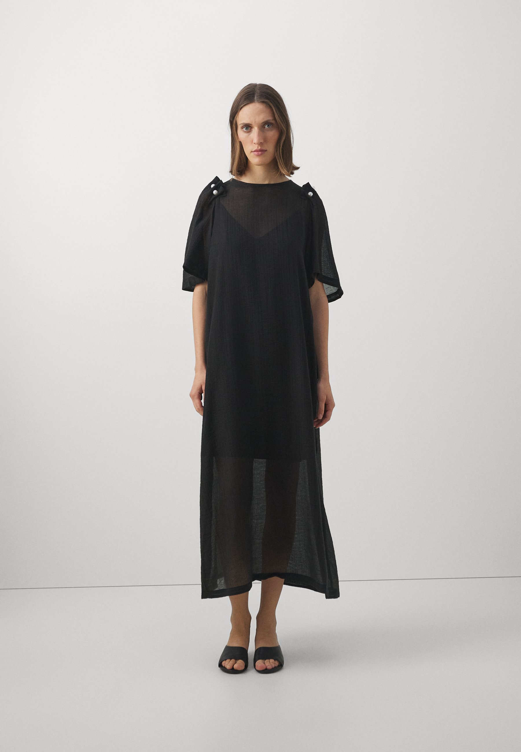 Mother of Pearl SHEER DRESS WITH SHOULDER SLIP - Day dress - black 