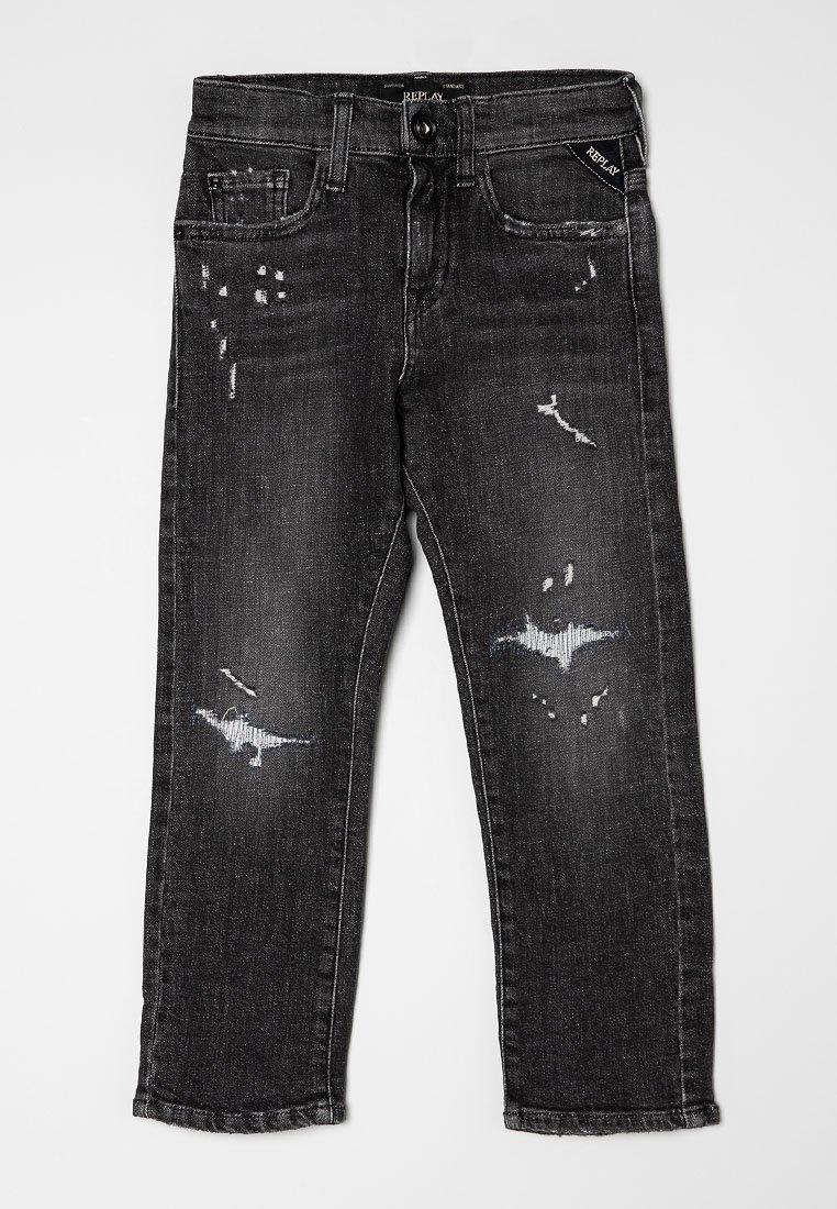 Replay Straight leg jeans donkergrijs