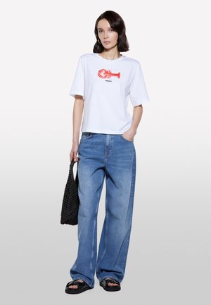 Sisley, WITH LOBSTER - T-Shirt print - white