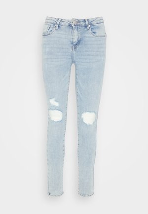 ONLY ONLPOWER MID WAIST - Jeans Skinny - light blue denim