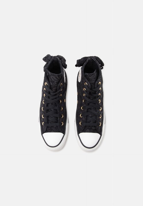 Converse CHUCK TAYLOR ALL STAR BOWS AND LACE UNISEX - Zapatillas altas - black/metallic light gold-coloured — photo 4