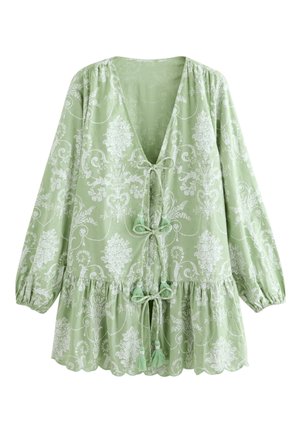 REGULAR FIT - TIE FRONT COVER-UP - Doplnky na pláž - green josette