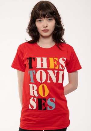 THE STONE ROSES STACKED BAND LOGO - Print T-shirt - red