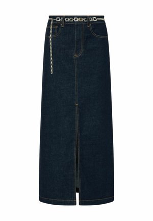LIU JO, LIU JO LANGER JEANSROCK - Μάξι φούστα - dark-blue denim