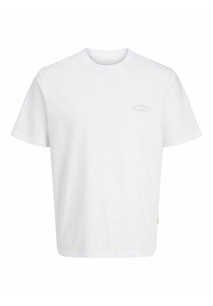 Fehér pamut póló rövid ujjú és kerek nyakú. A mellkason egy kis rózsaszín "ORIGINALS" felirat található. Lazán illeszkedő szabás és sima textúra jellemzi.