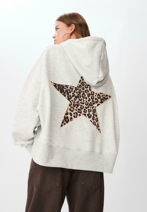 STAR AND LEOPARD PRINT - Sweat à capuche - grey