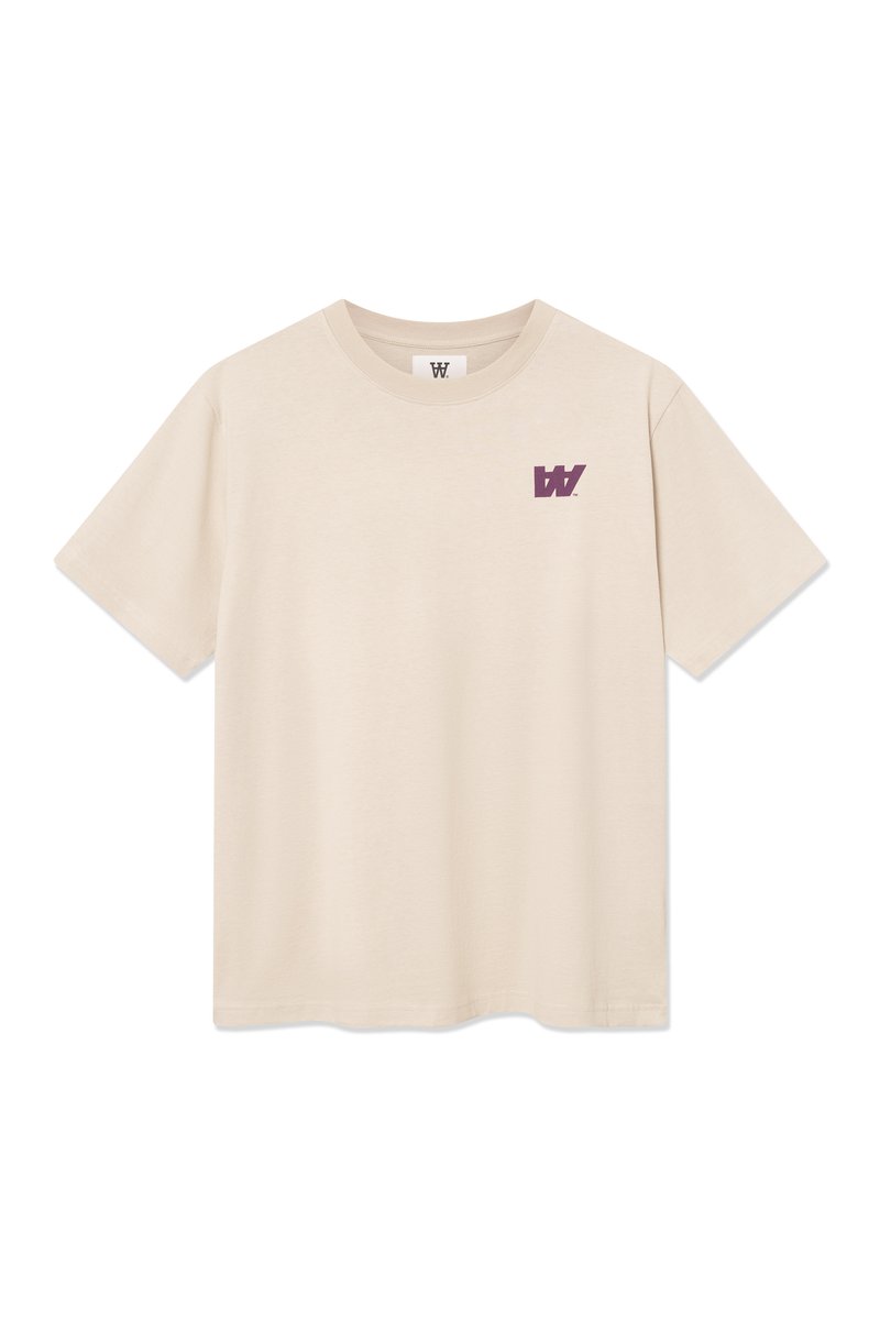 DOUBLE A BY W.W. T-shirt basic beige mêleerd