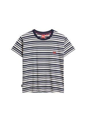 Superdry & Co ESSENTIAL LOGO STRIPED - T-shirt print - richest navy stripe