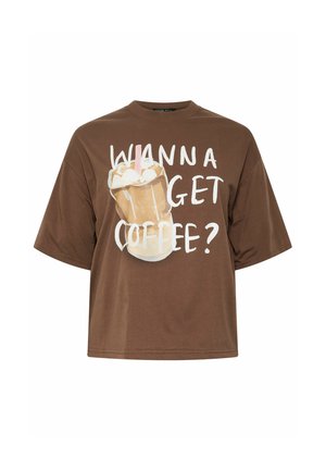 Yours Clothing, PLUS SIZE SHORT SLEEVE T-SHIRTS - T-shirts print - chocolate