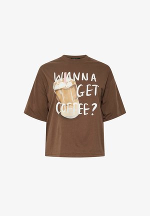 Yours Clothing, PLUS SIZE SHORT SLEEVE T-SHIRTS - T-shirts print - chocolate