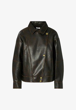 LIU JO, LIU JO OVERSIZED COATED FABRIC BOMBER - Veste en similicuir - dark brown