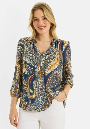 Grain de Malice BLOUSE COL V IMPRIMÉ PAISLEY - Blouse - bleu