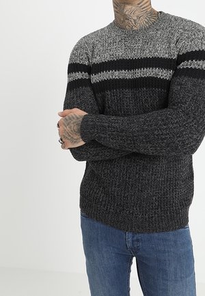 Strickpullover - mottled dark grey