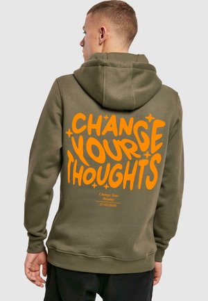 THOUGHTS OVERSIZE - Kapuzenpullover - olive