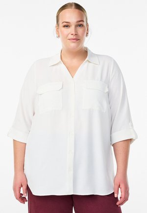 FLASH - MIT BRUSTTASCHEN UND 3/4-ÄRMELN - Skjortebluser - cloud dancer