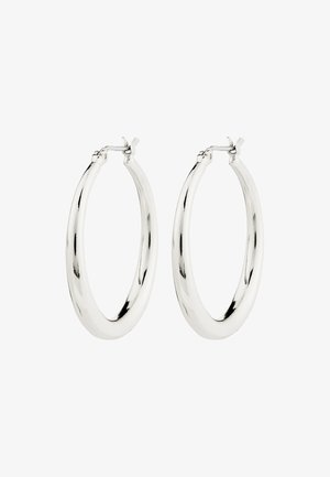 Hõbedased rõngaskõrvarõngad siledast ja läikivast viimistlusest. Ringikujuline, sisaldab kindlat kinnitust. Lihtne ja elegantne disain.