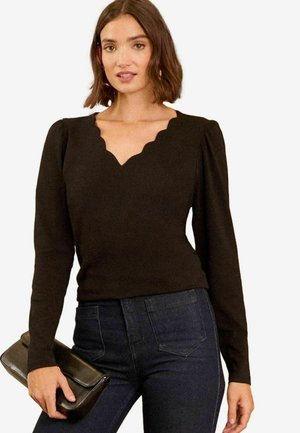 Love & Roses REGULAR FIT - Pikkade varrukatega topp - black scallop