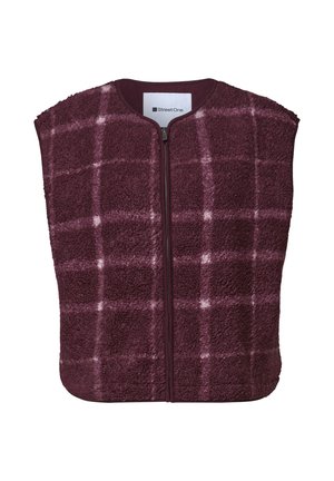 Street One, TEDDY VEST WITH ZIPPER AND PRINT - Veste sans manches - rustic rouge