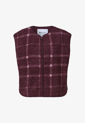 Street One, TEDDY VEST WITH ZIPPER AND PRINT - Veste sans manches - rustic rouge